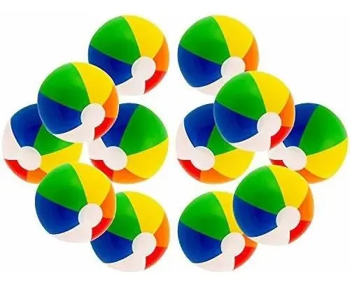 Pacote de 12 bolas de praia infláveis Rainbow Design