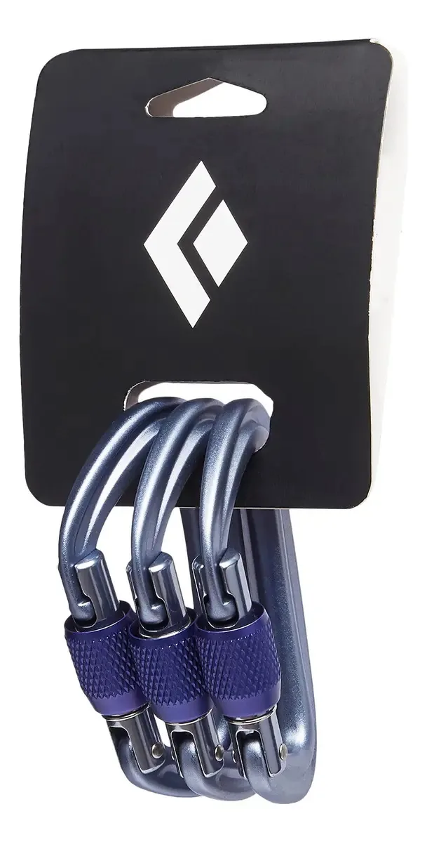 Black Diamond Liteforge Screwgate Carabiner 3-pack Cinza- Mosquetão Leve Cor: Preto (ideal Para Missões Alpinas, Fazer Rapel, Escalada, Assegurar Outro Escalador)