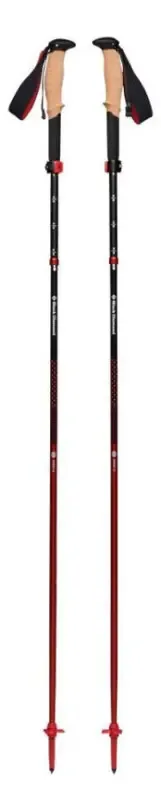 Bastões de caminhada Black Diamond Pursuit Flz Trekking Red tamanho S-m