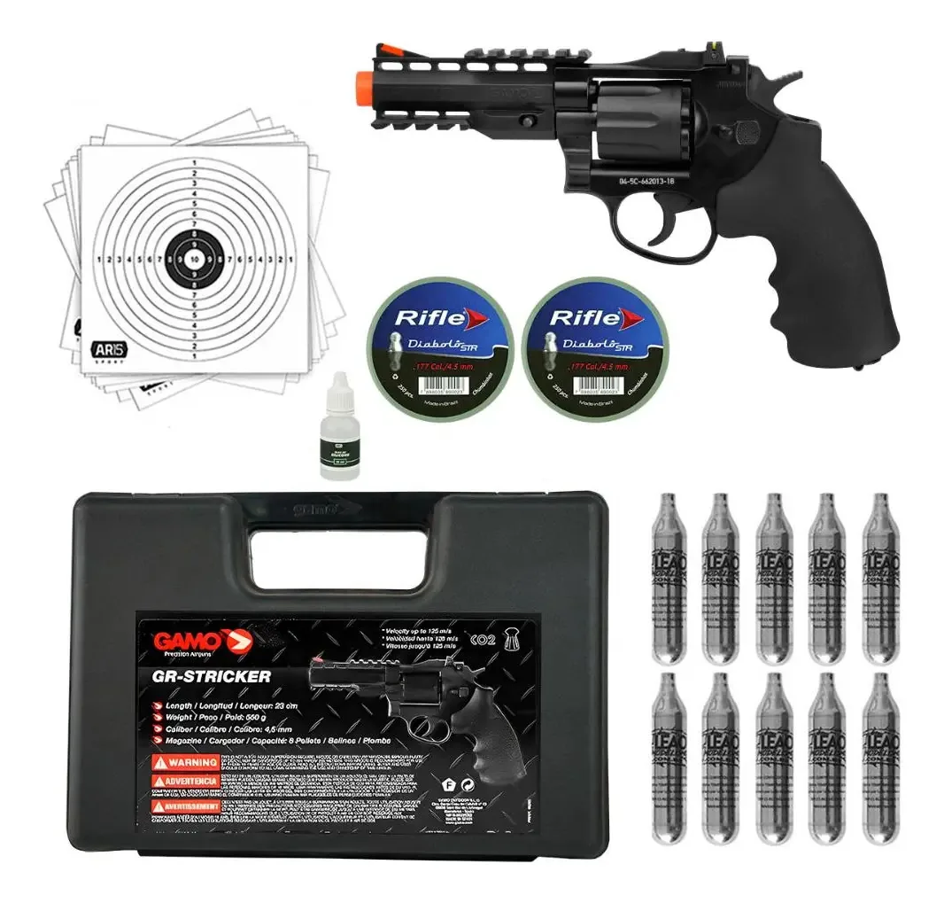 Revolver 4.5 Gamo Gr-stricker Chumbinho 500un Co2 10un