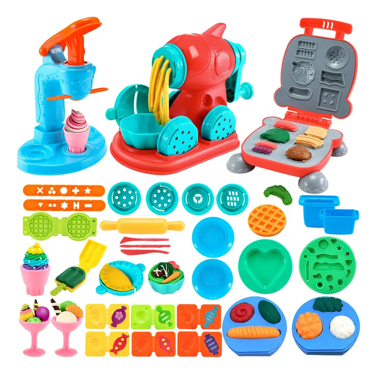 Brinquedo de massa e plastilina para criação de cozinha