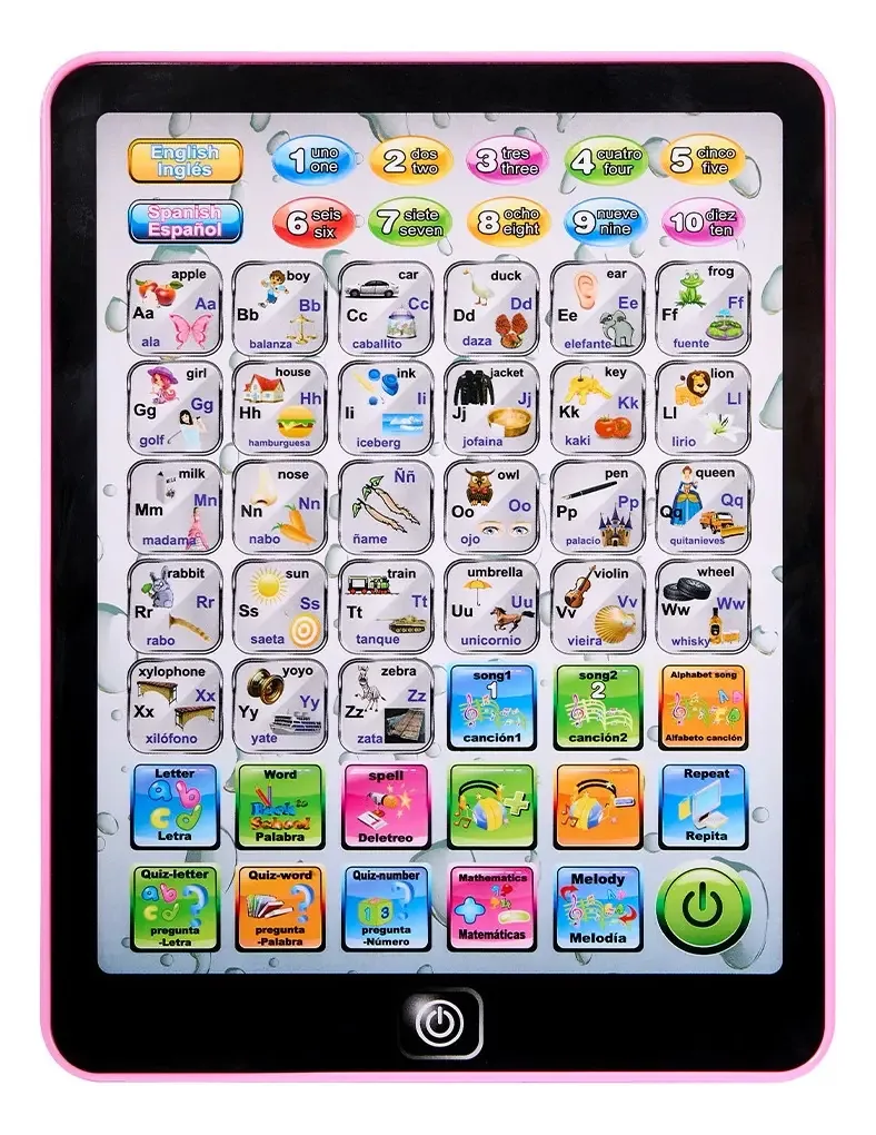 Laptop Toy Aprenda a cor rosa didática em espanhol/inglês