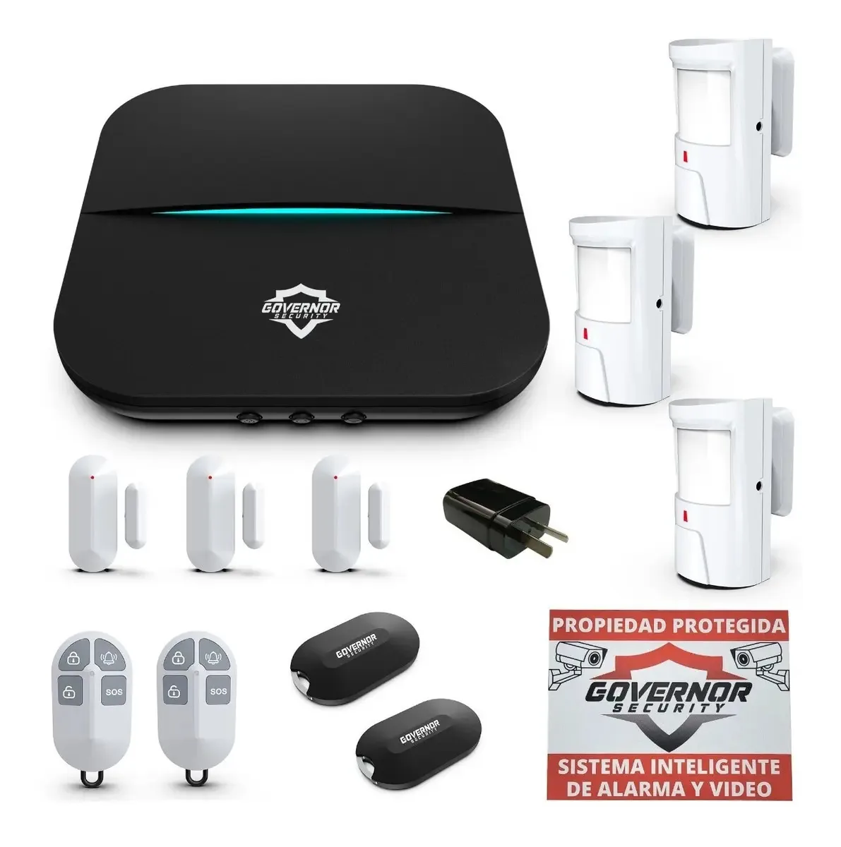 Kit de painel de alarme Governor GV-Safe300 nº 16: sensores pretos