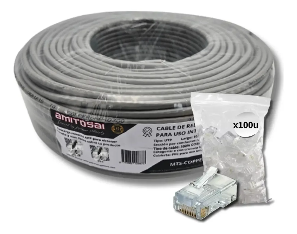 Combinação de cabos de rede Copper6100i + 100 chips Amitosai