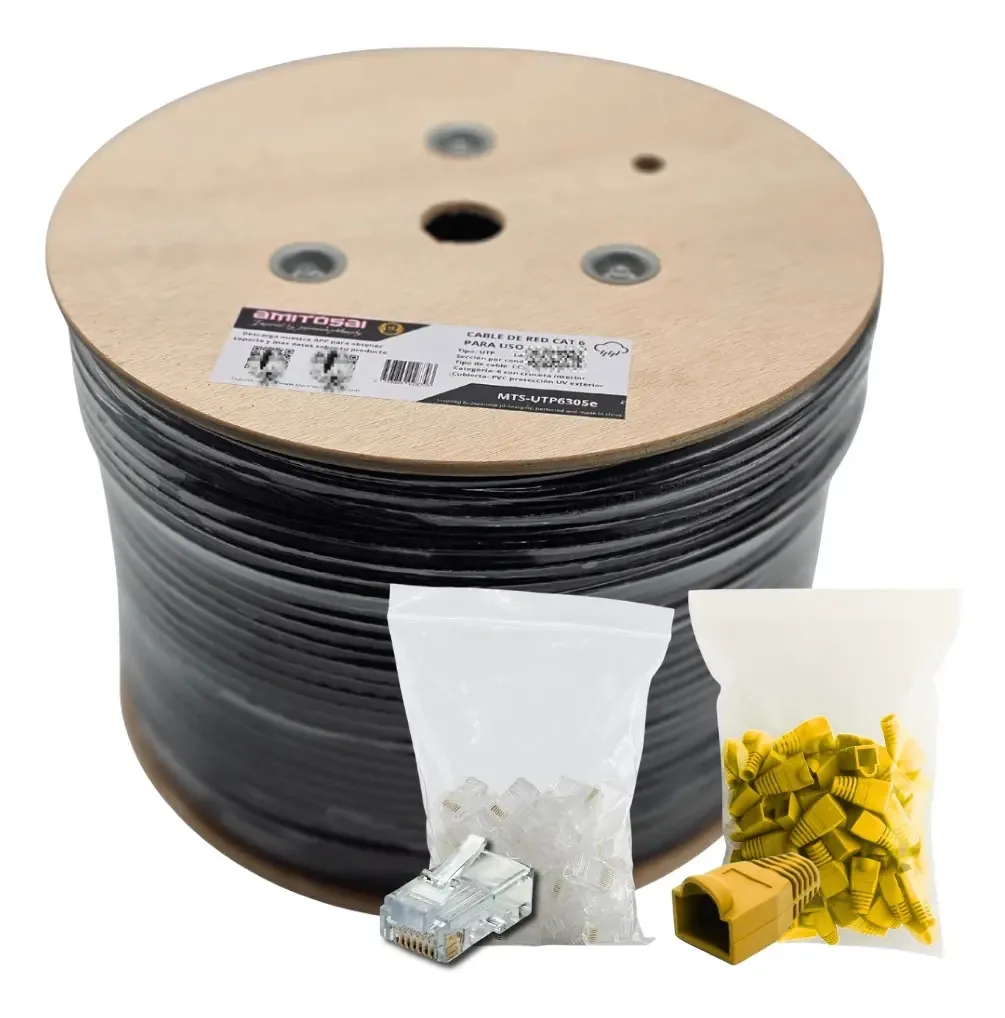 Cabo de rede UTP6305e + 50 chips - Capuchones Amitosai