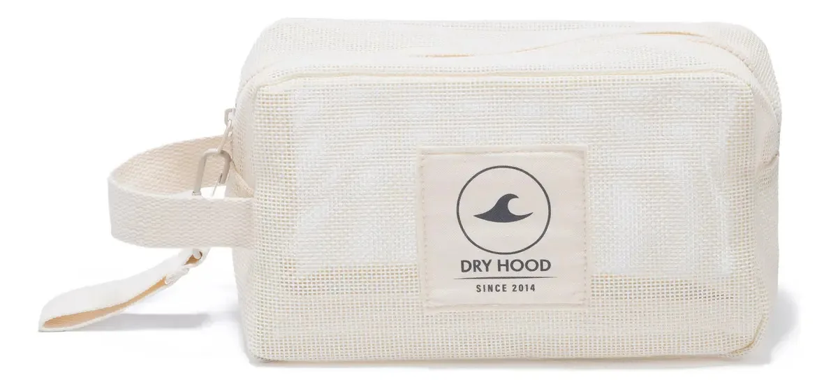 Bolsa de higiene pessoal Coral Reef Dryhood Beach, cor creme, design de tecido liso
