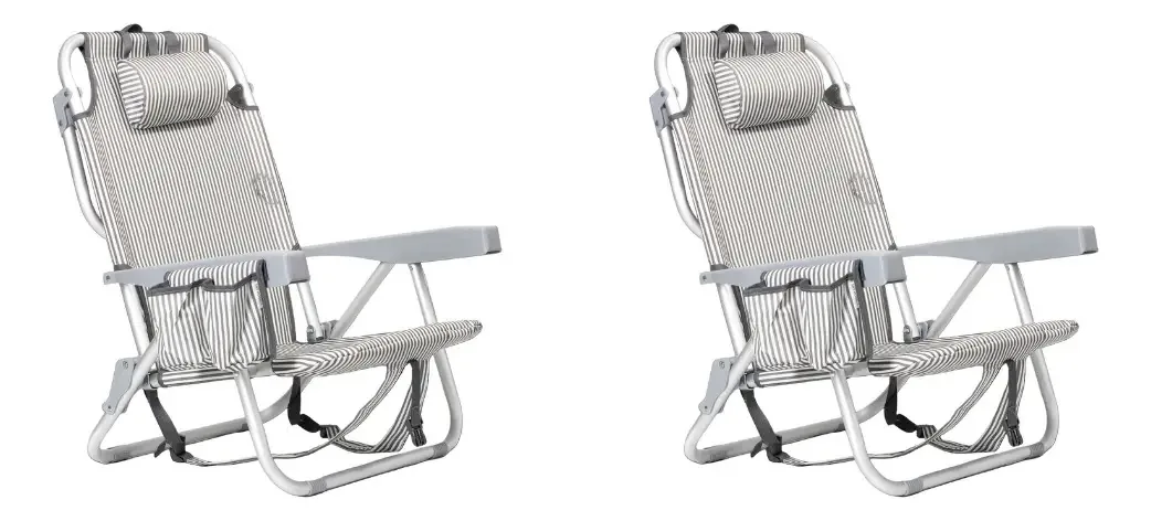 Pacote de 2 cadeiras de praia dobráveis de alumínio cinza Dryhood Traveler
