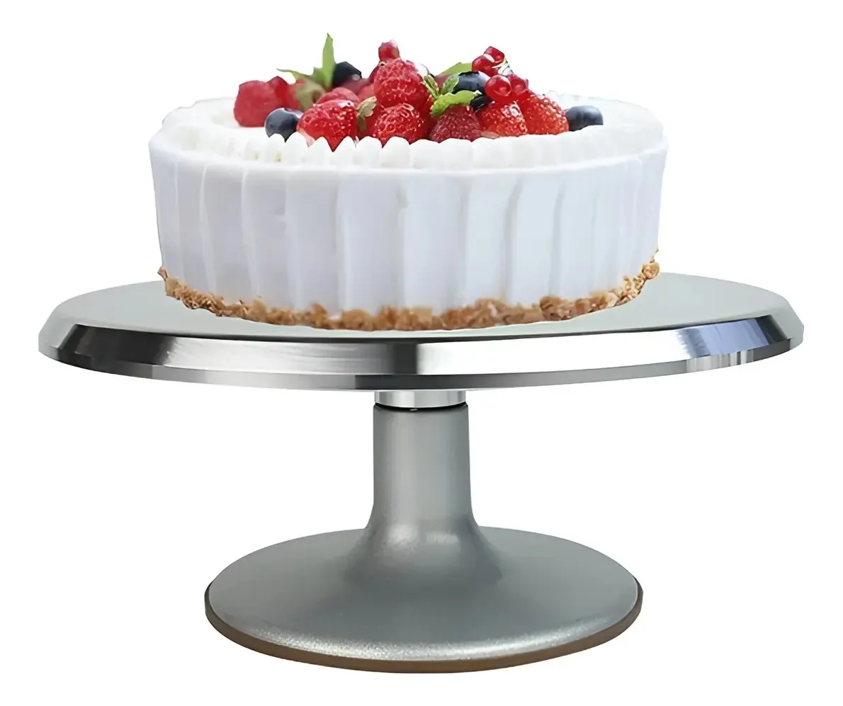 Base giratória Bolos Placa giratória Base de alumínio Base giratória de 29 cm Bolos Base de cupcake Transportador de bolos Base de bolo Mesa giratória Base de bolo Base de bolo Alumínio Pasteleriuscl