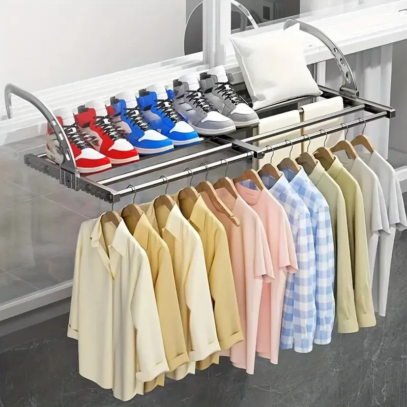 Rack de roupas dobrável portátil para peitoris e banheiros