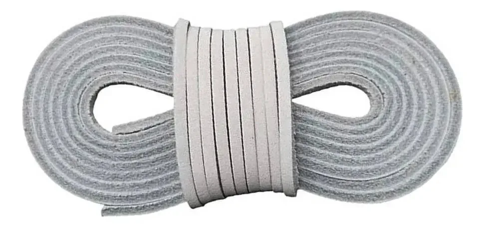 Cadarços de couro para sapatos, botas, cor cinza