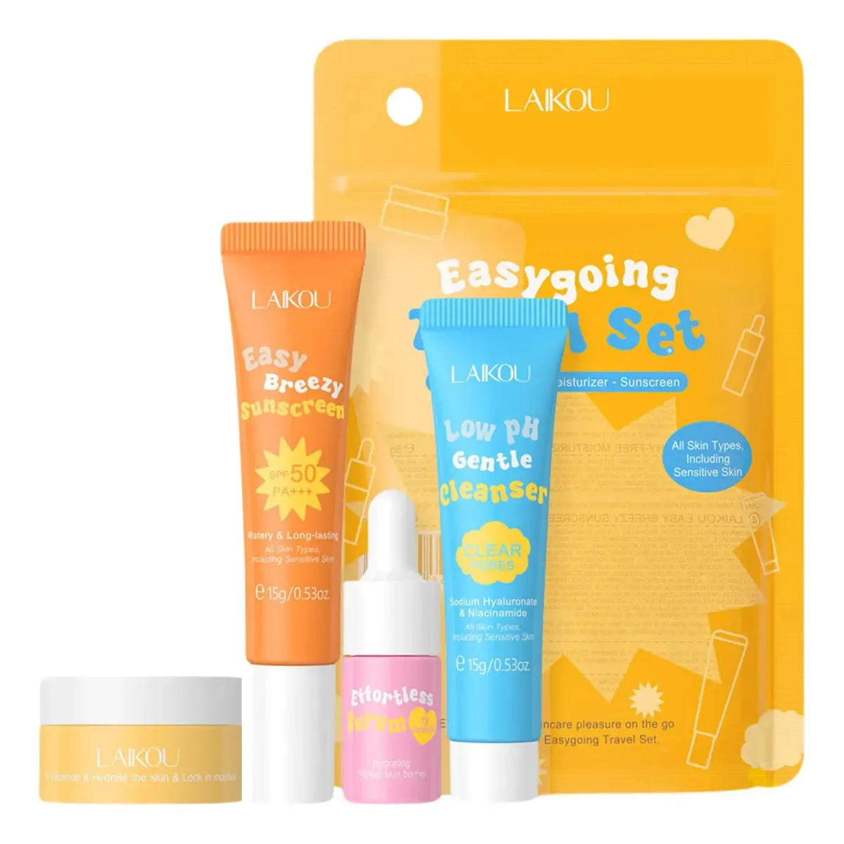 Kit de viagem hidratante para a pele,