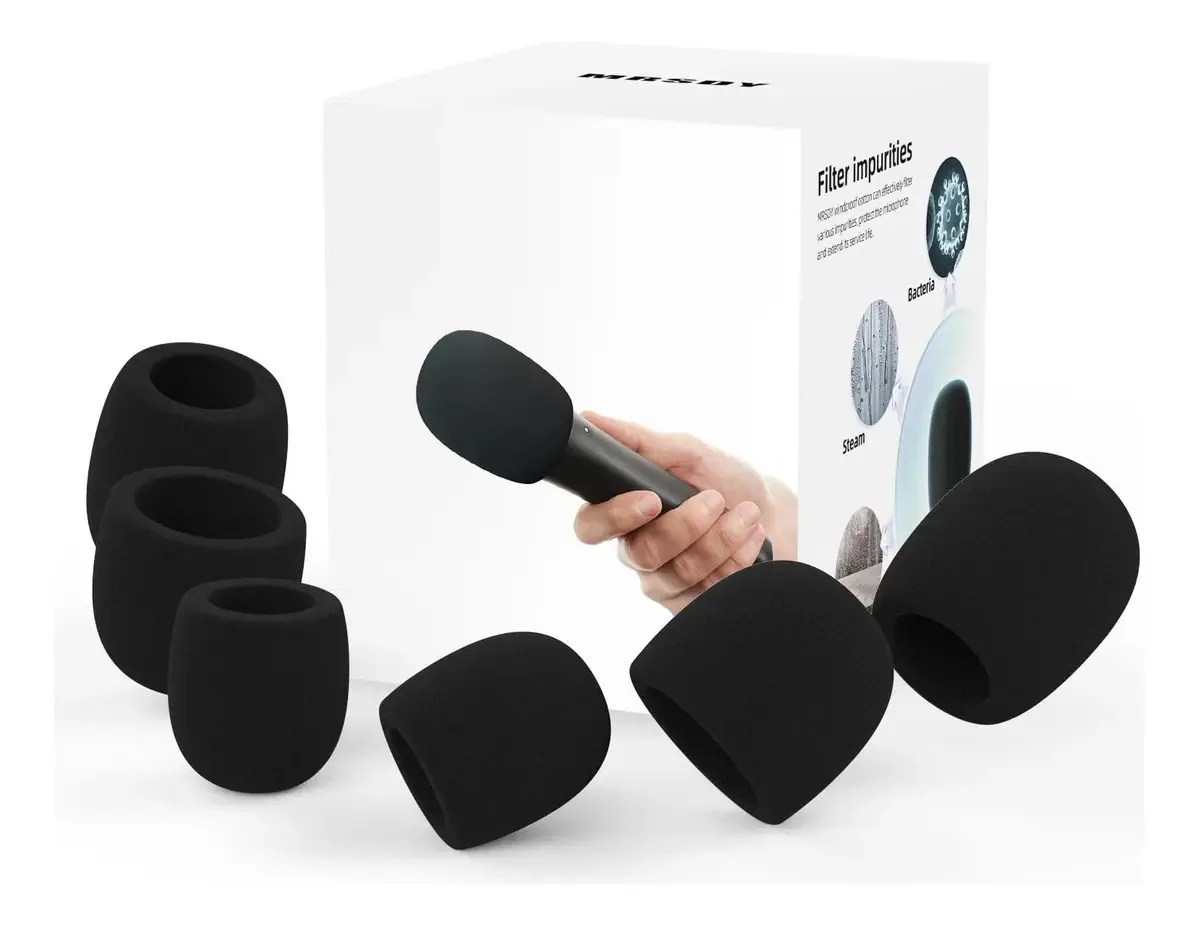 Estojo para microfone Mrsdy, filtro de microfone reutilizável