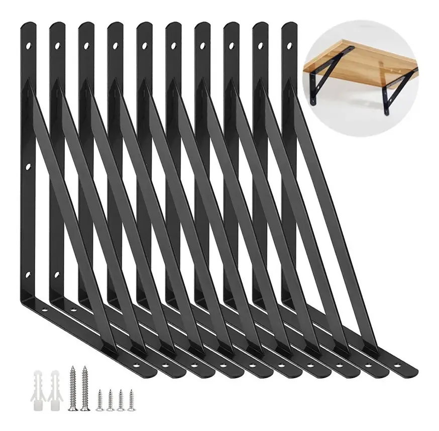 Fnbrli Suportes Para Prateleiras Resistentes 30cm 10pcs Com Parafusos