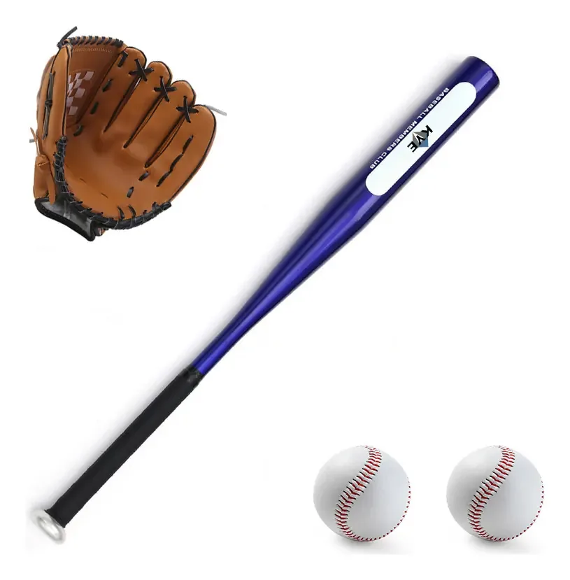 Taco de beisebol infantil + luvas +dois tacos de beisebol azuis