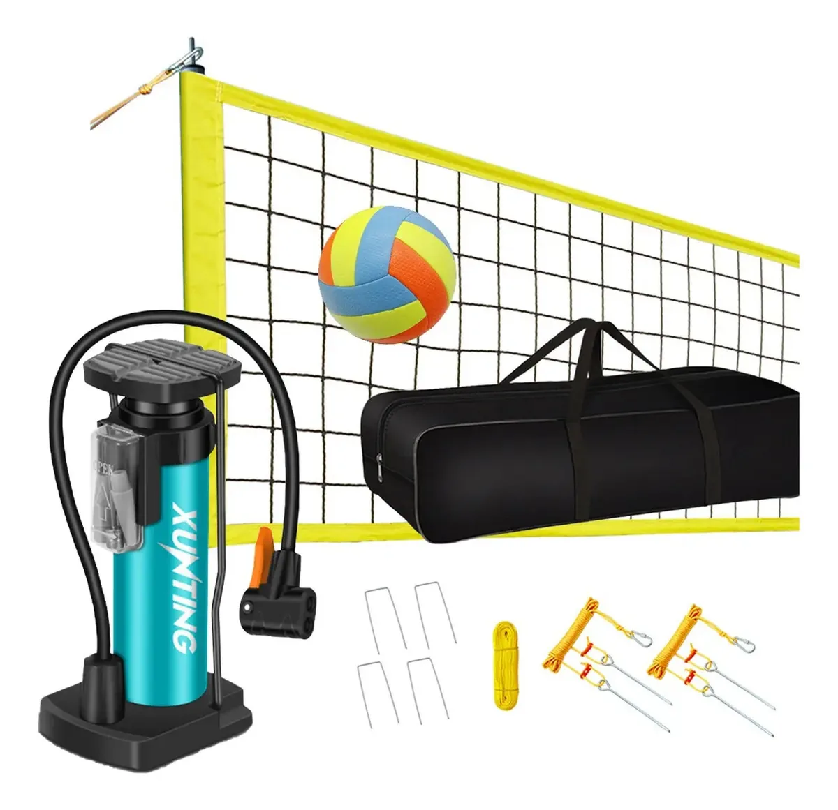 Kit de rede de voleibol, rede+voleibol+bomba+agulha+bolso+poste