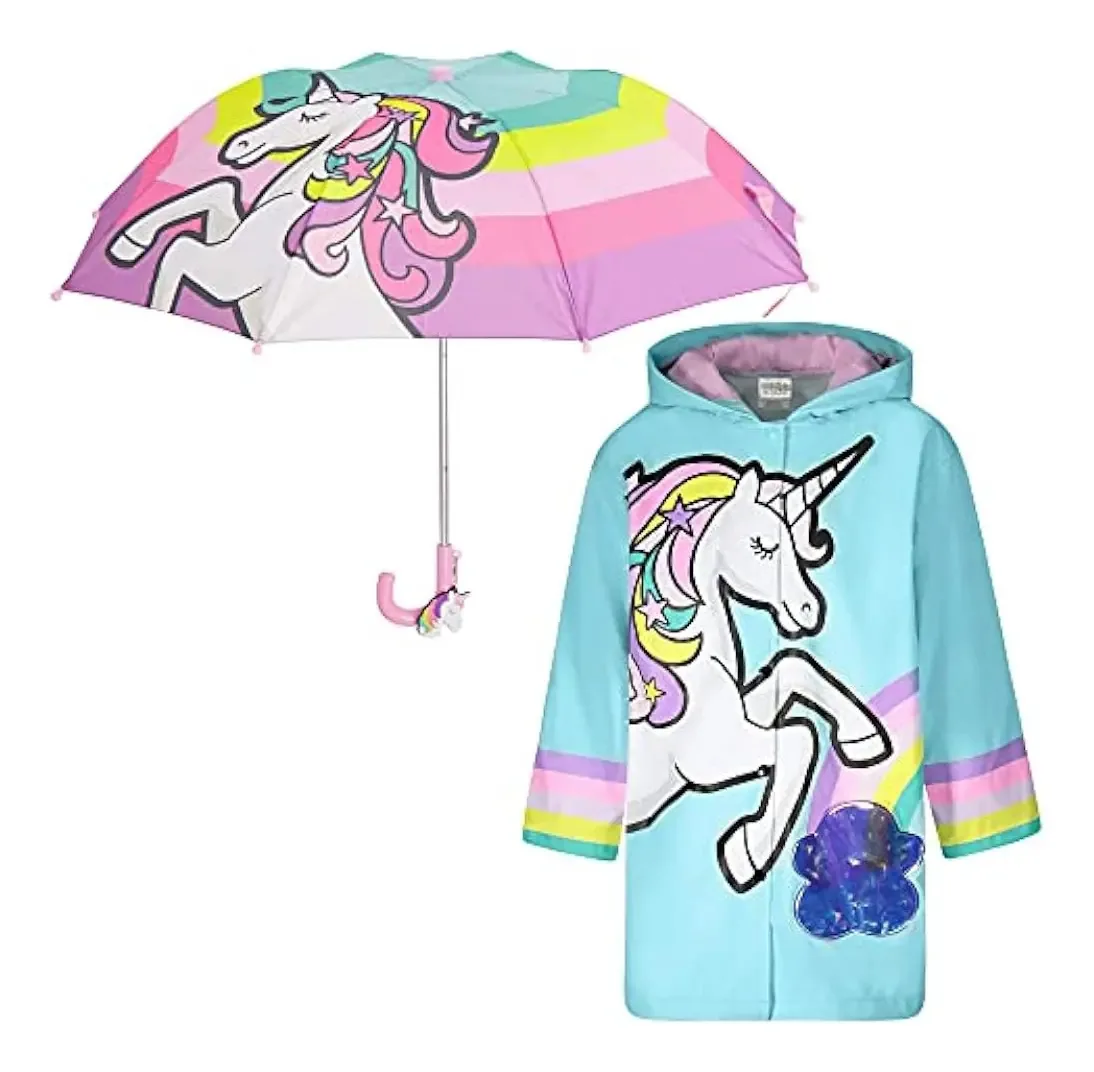 Conjunto de guarda-chuvas e capas de chuva para meninos e meninas - par