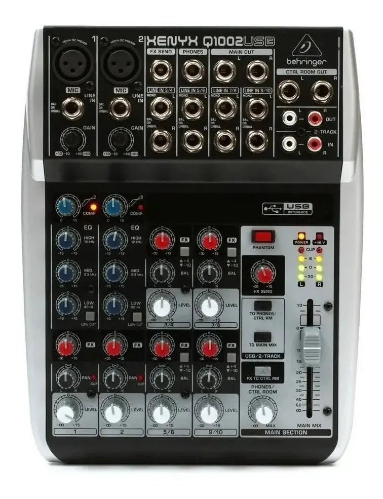 Console de mixagem Behringer Xenyx Q1002USB com 10 entradas USB, cor cinza