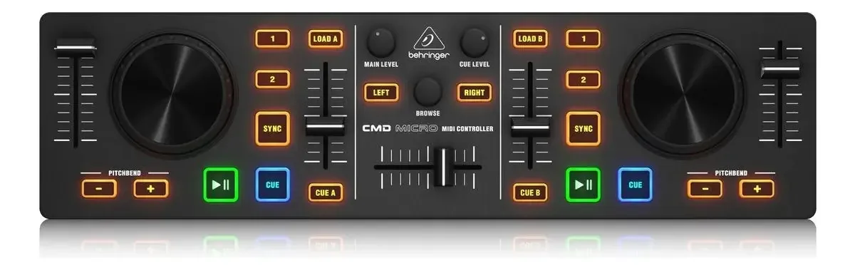 Controlador DJ Behringer CMD Micro preto da 2 canais