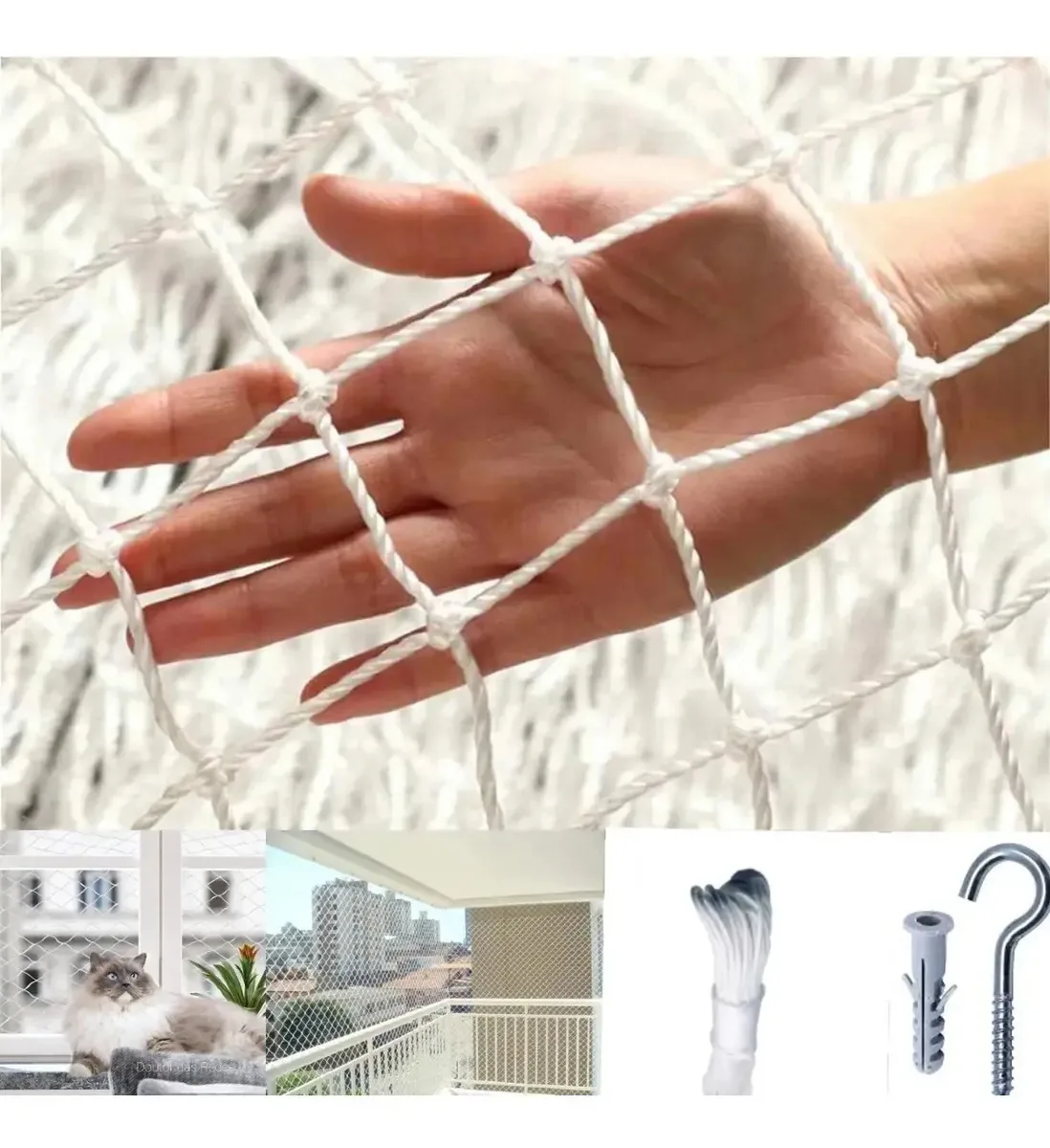 Rede De Proteção Para Janela Ou Báscula 1,00x1,00 Branco