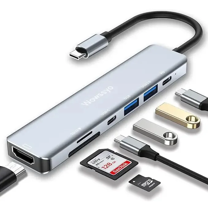 Adaptador Usb C Hdmi 4k Usb3.0 5 Gbps Sd Tf Tipo C Hub 7