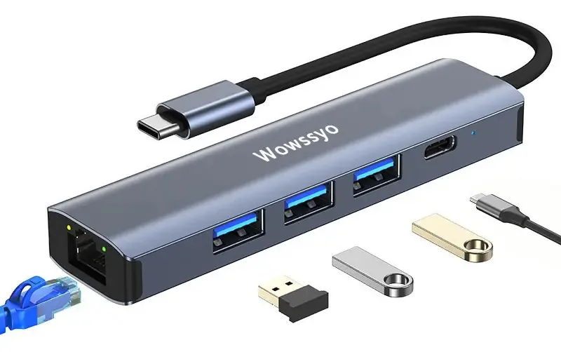 Adaptador USB C Usb C Hdmi 4k Ethernet Usb 3.0 tipo C, 5 polegadas