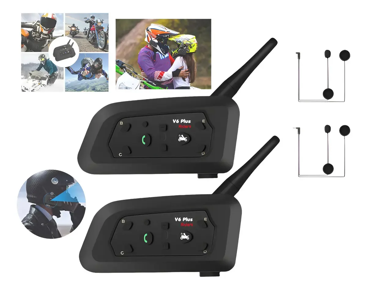 2 Intercomunicador V6 Pro 1200 Capacete Bluetooth