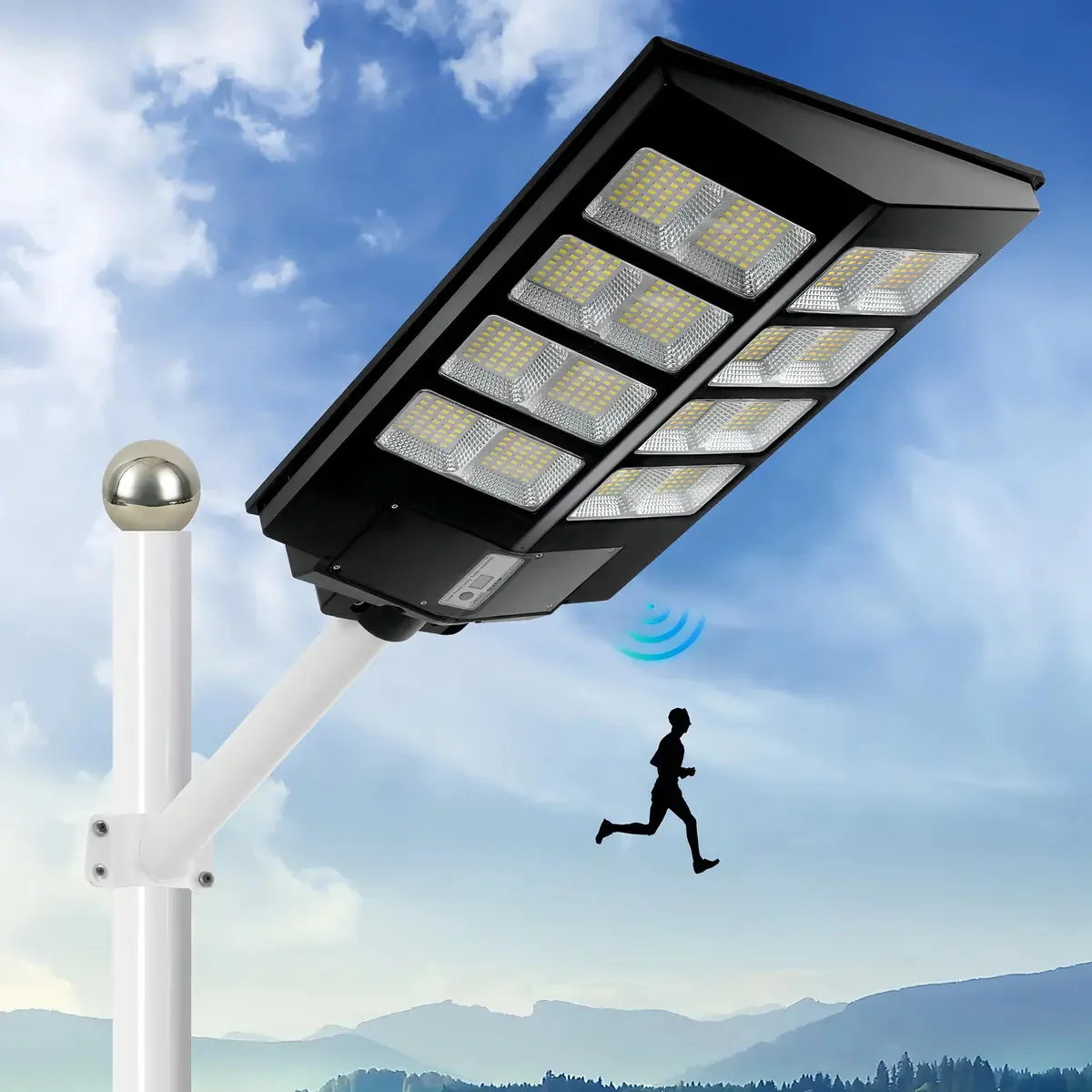 Luzes de rua solares LED de 1300W, luzes solares externas
