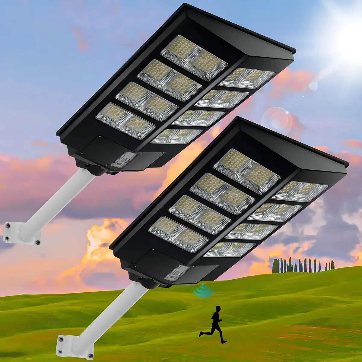 Luzes de rua solares LED de 1300W, luzes solares externas