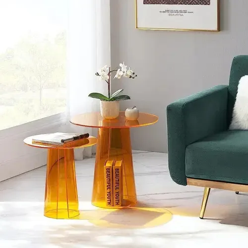 Móveis de mesa de acrílico laranja de cor moderna