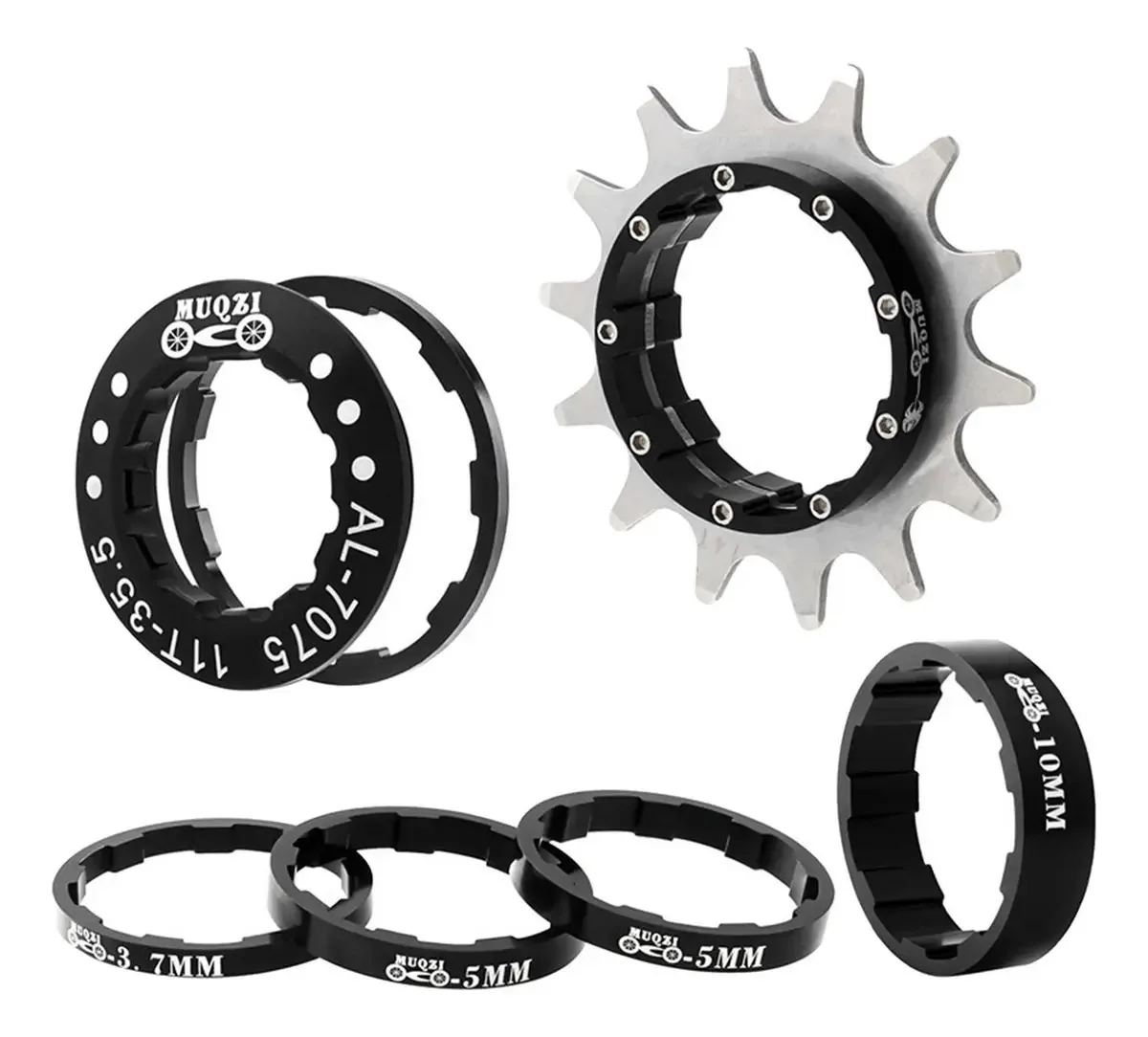 Adaptador Espaçador De Conversão Para Bicicleta De Cor Preto