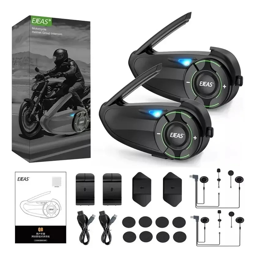 Intercomunicador Bt5.1 de 800m para capacete de motocicleta