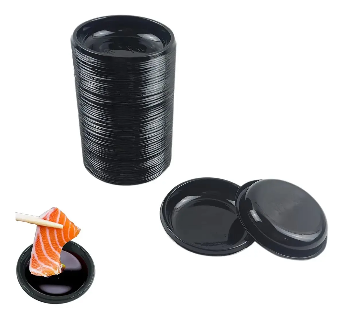 100 mini pratos de molho de 3,11 x 3,11, conjunto de pratos