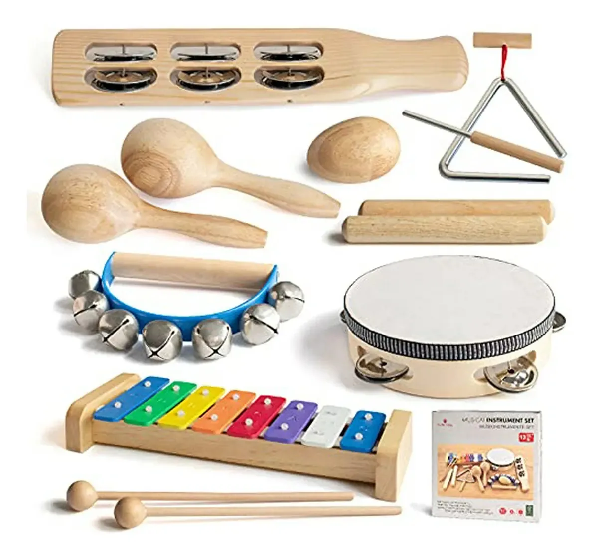 Conjunto de instrumentos musicais de madeira para crianças 3