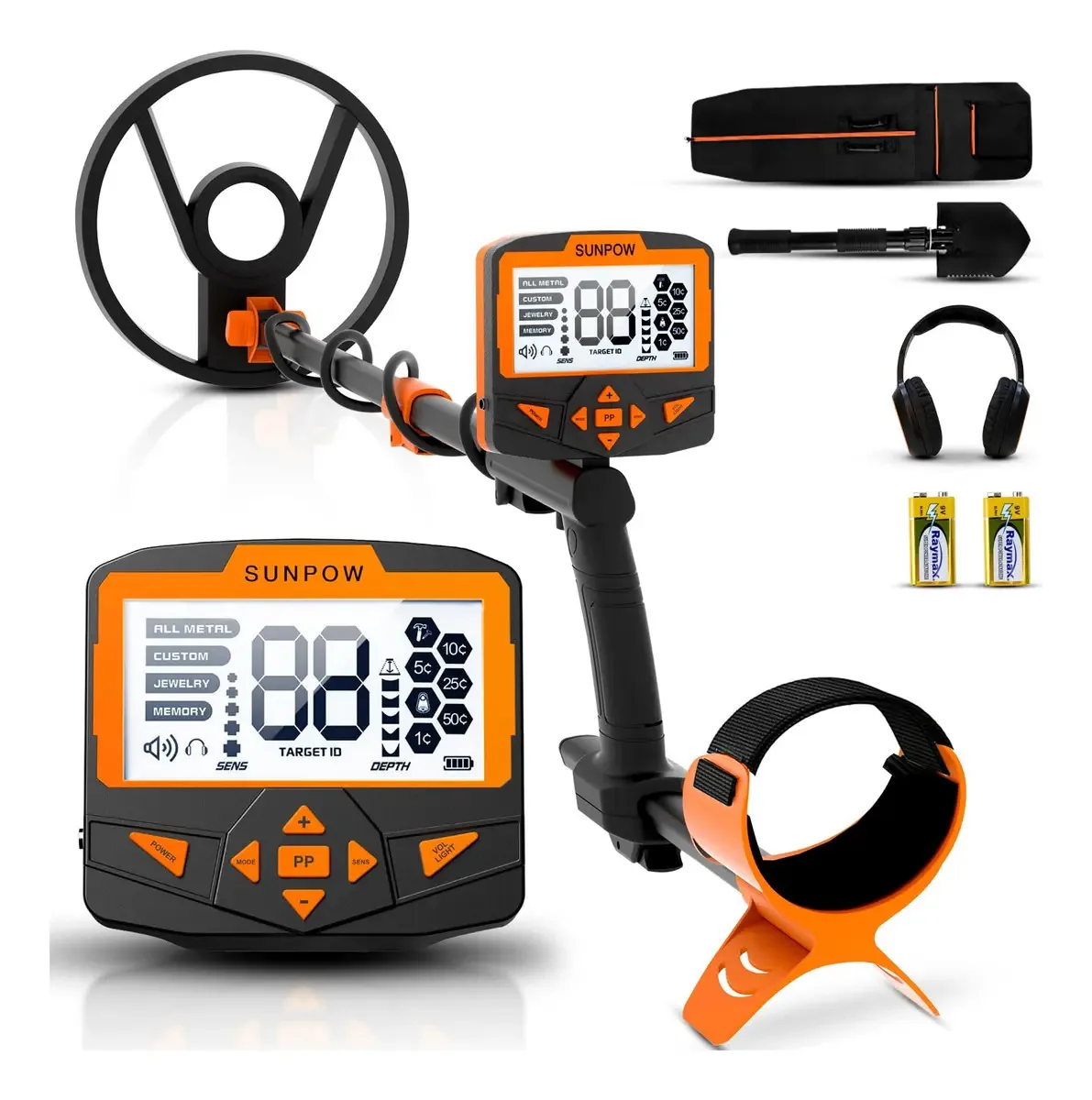 Detector de metais profissional para adultos Sunpow Det. Cor Preto