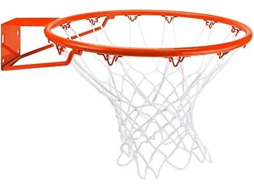 Aro de basquete de aço inoxidável Crown Sporting Goods com rede gratuita para todos os climas, Standard/18, laranja