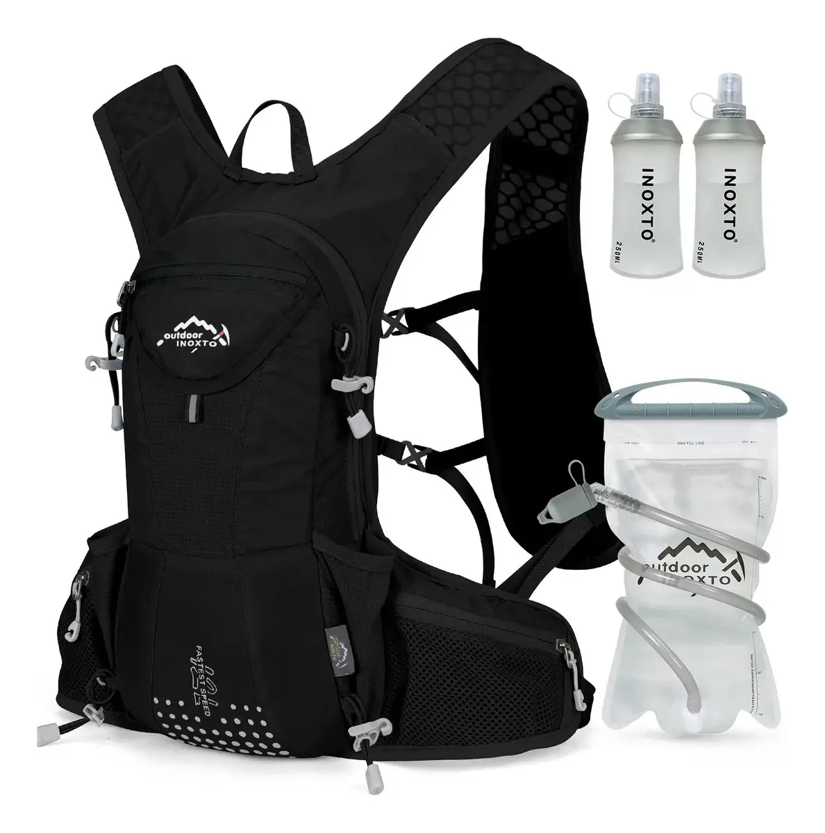 Mochila leve com bolsa de hidratação de 2 L para correr