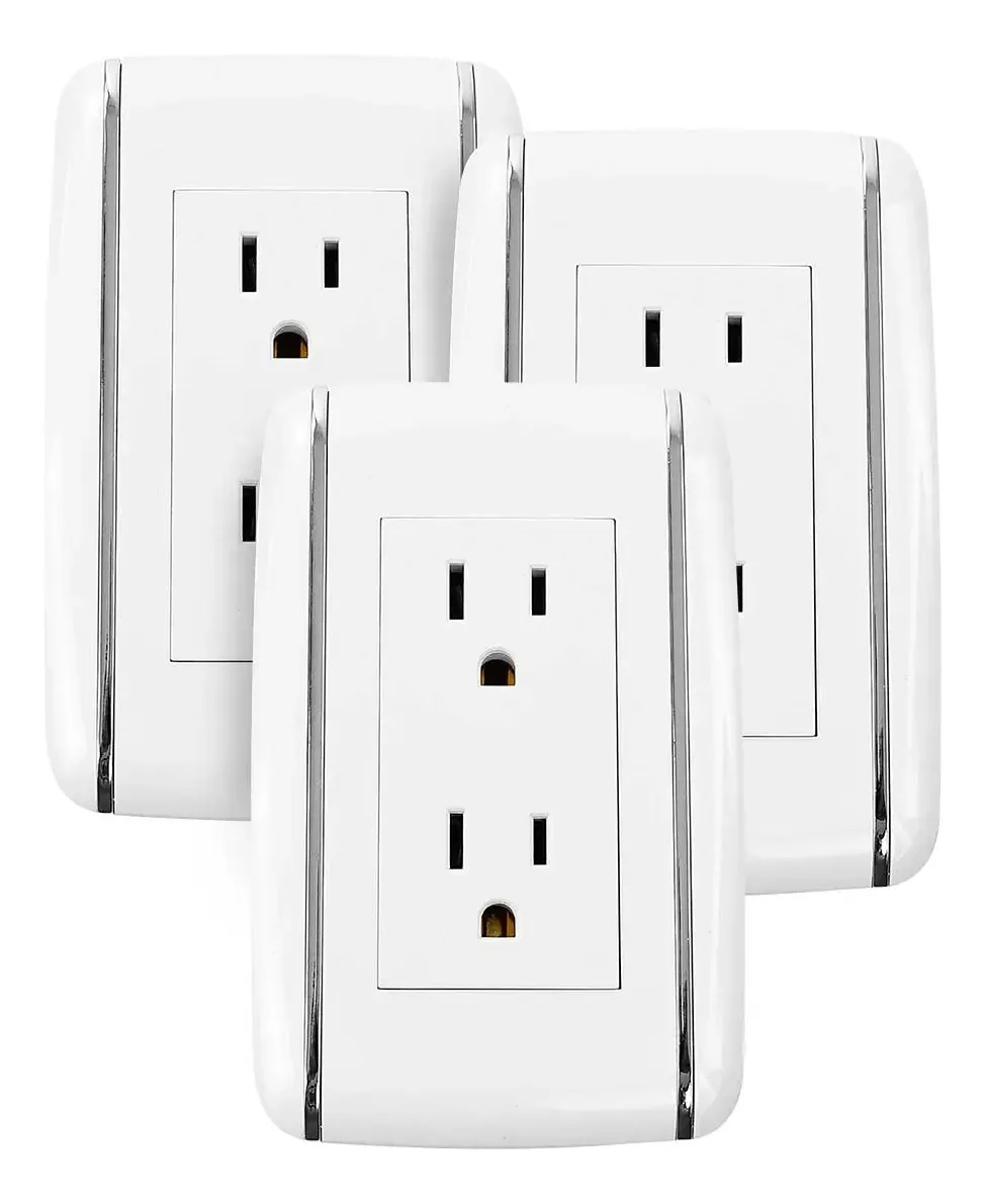 Contatos duplex Vicenza Sanelec 4455 com placa branca de 6 peças