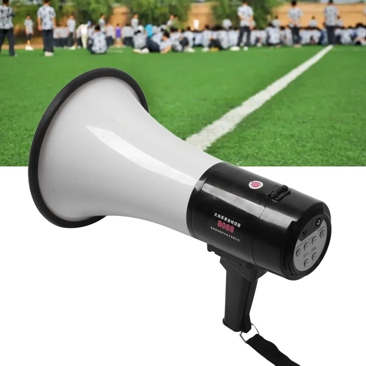 Alto-falante megafone portátil Mymealivos de 35 watts com megafone PA com microfone portátil removível, sirene integrada, unidade flash USB e gravação de 240 W (preto)