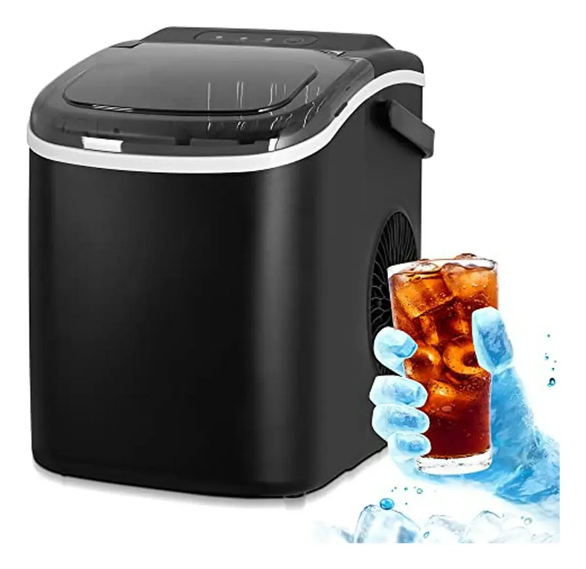 Máquina de gelo elétrica portátil, autolimpante, 9 cubos