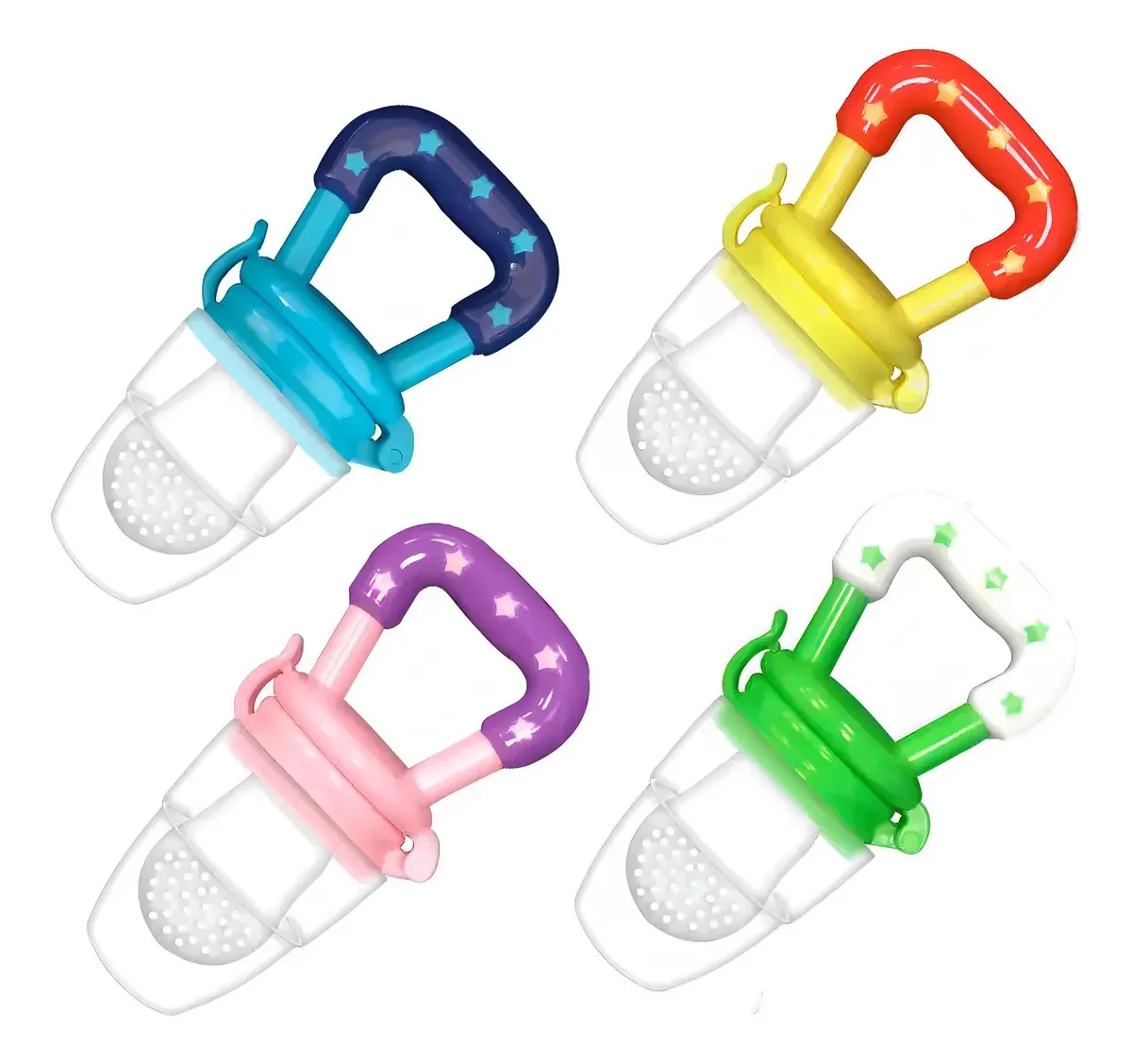Chupeta de frutas, alimentador de dentição de silicone, cor verde, chupeta, tamanho M