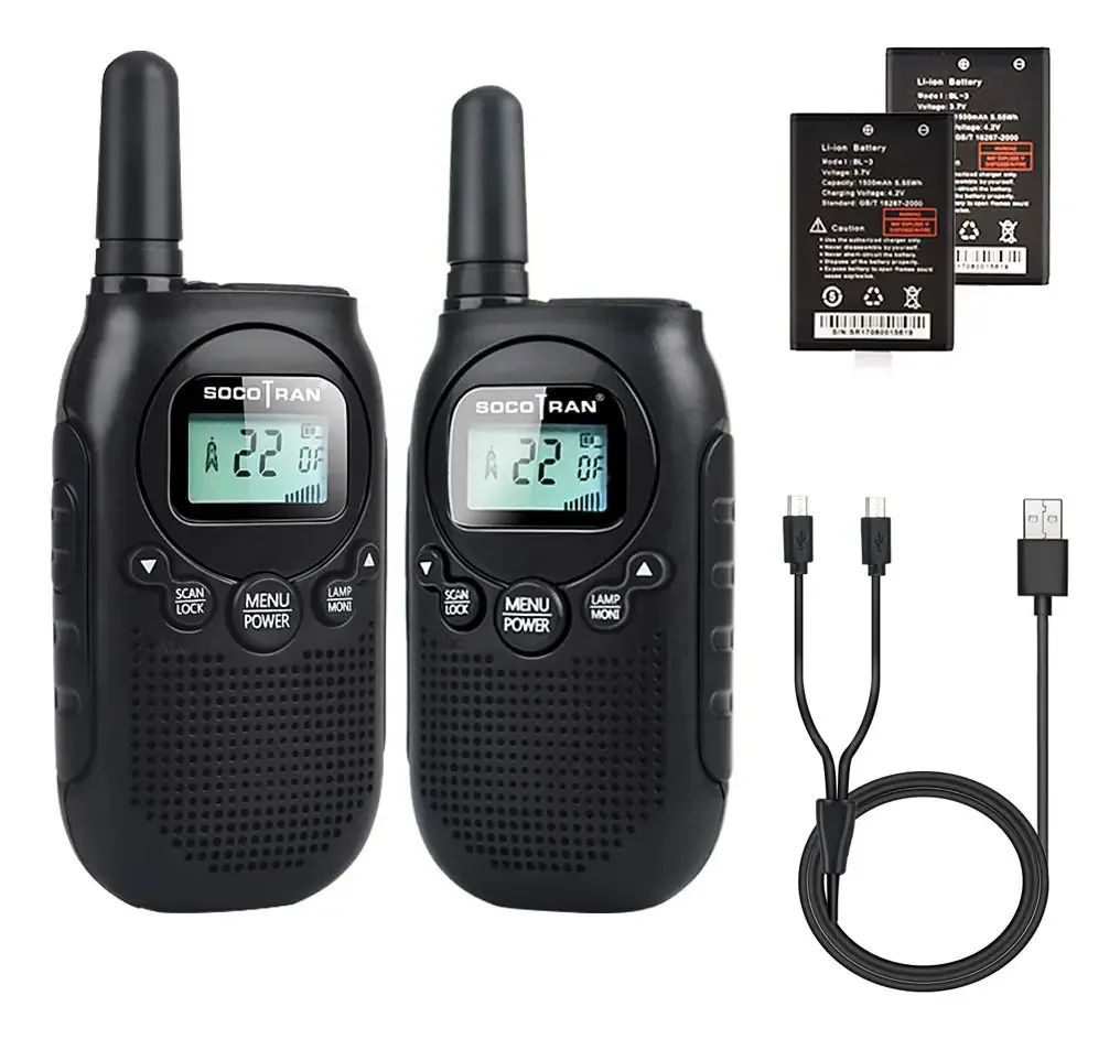 Walkie talkies adultos recarregáveis bidirecionais com carregamento