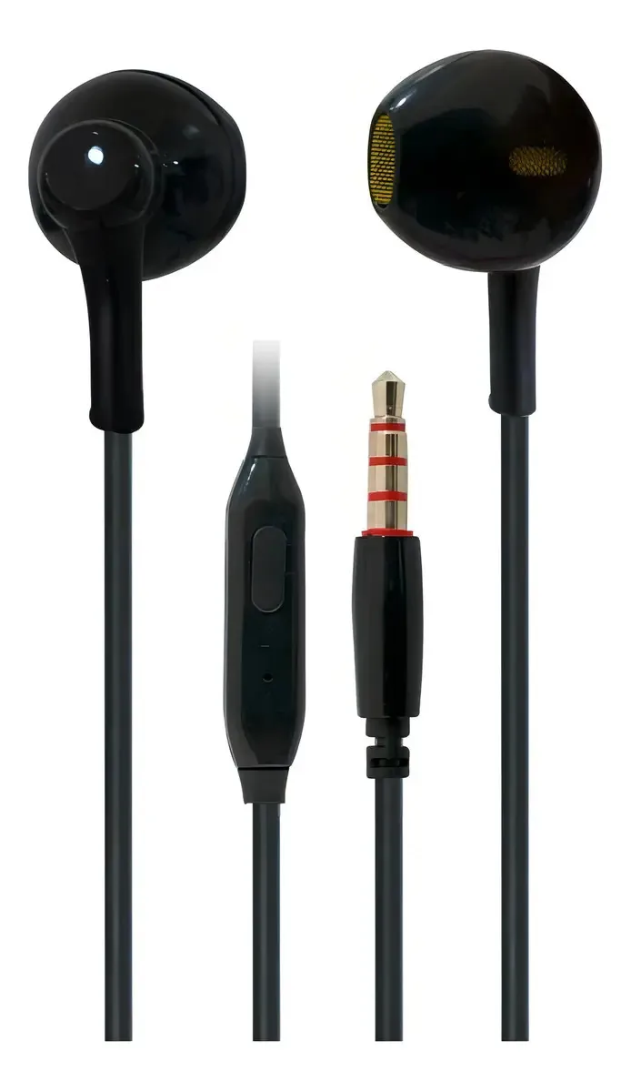 Fones de ouvido viva-voz com fio com microfone /e cor preta