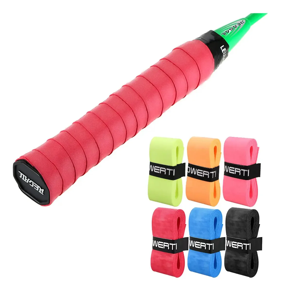 6 Unidades Cor Mista Empunhaduras de Raquete de Tênis Antiderrapante Empunhaduras de Raquete de Badminton Vibração Overgrip Suporte de Pulso Daerzy