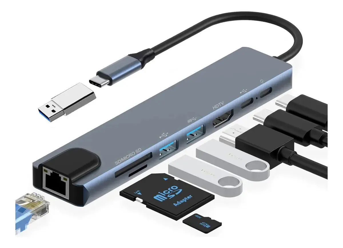 Hub USB AVSO BHH-JXQ cinza