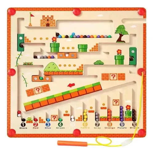Brinquedo educacional de labirinto com placa magnética Montessori