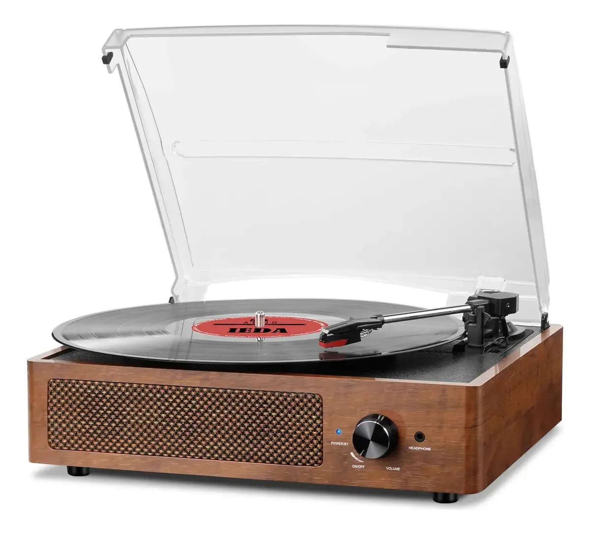Toca-discos de vinil com toca-discos Bluetooth e alto-falantes