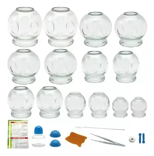 Kit terapêutico de emagrecimento para ventosas de vidro, 16 peças