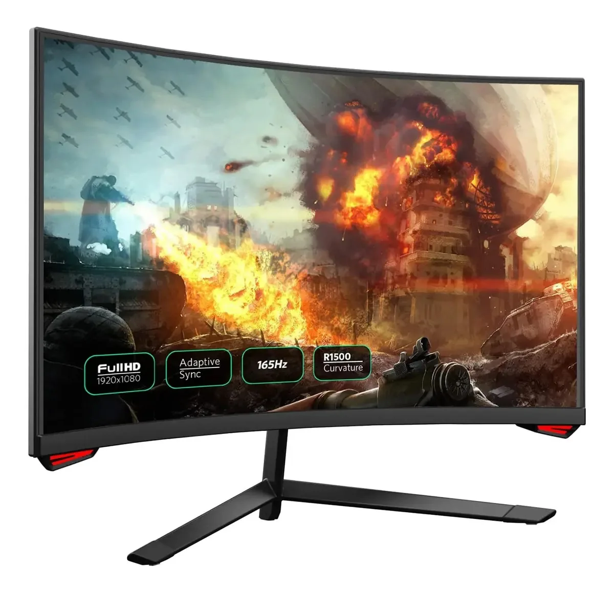 Monitor curvo Fiodio de 24" com taxa de atualização de 165 Hz Full HD 1080P C