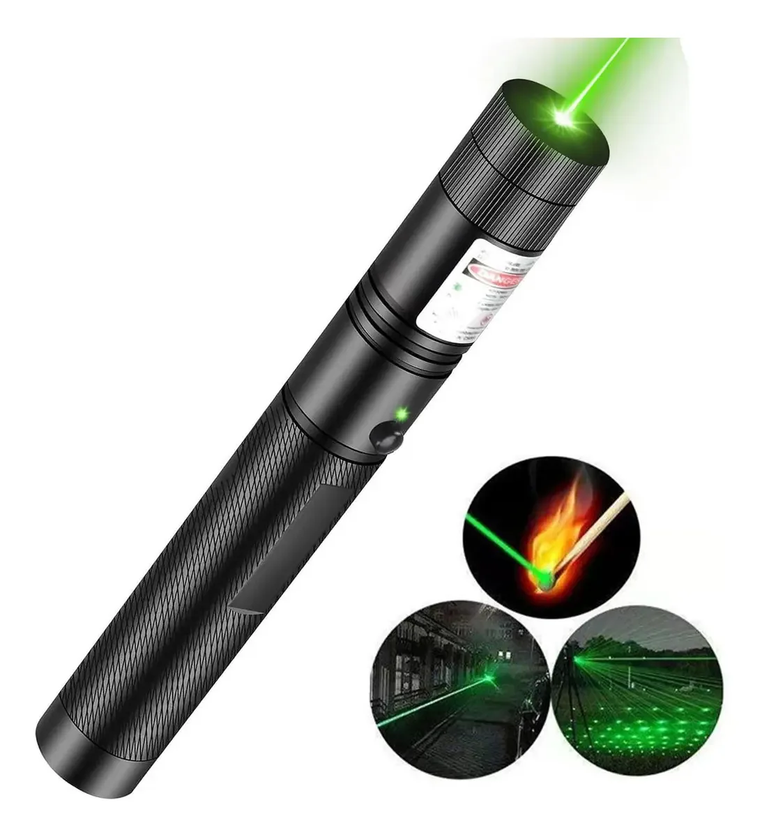 Projetor Laser Pointer Verde Recarregável com Carregamento USB 5000mw