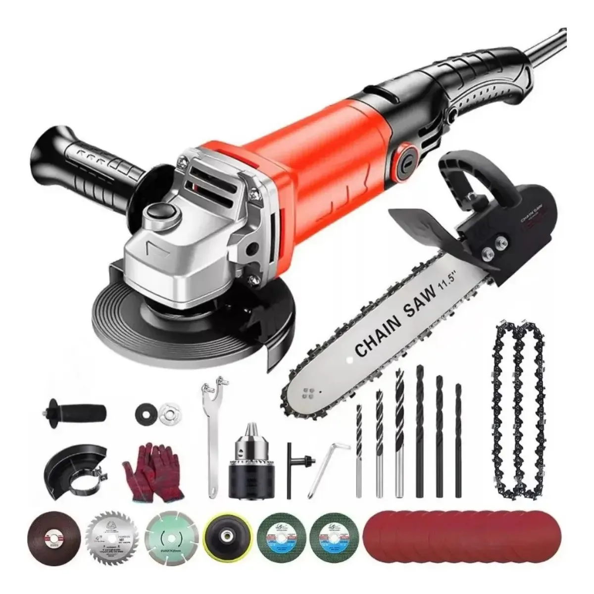 Esmerilhadeira Lixadeira Angular, Versátil E Potente Para Uso Profissional, Esmerilhadeira Angular 3em1 Com Motosserras/furadeira, Para Profissionais Da Serralheria, Manutenção